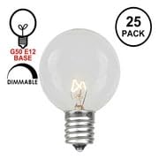 G50 Outdoor String Light Bulbs - Clear, E12/C7, 25 Pack, 7W