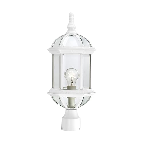 Nuvo Boxwood Outdoor Post Lantern - White