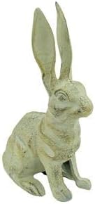 Cast Iron Sitting Bunny Rabbit Garden Patio Yard Large Decorative Statue.