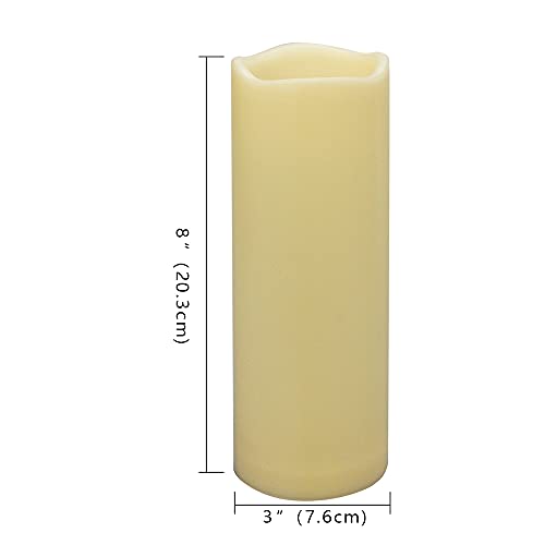 LED Flameless Candles 8" - Waterproof Timer Pillar (2-Pack)