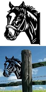 WADORN Farm Horse Silhouette Yard Outdoor Decor, Horse Statues Garden Signs Horse Outdoor Lawn Yard Decoration Animals Ornaments for Fences Horse Signs for Farmhouse Garden Lawn Patio Pathway