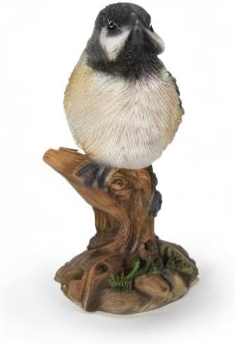 Hi-Line Gift Various Bird on Stump Statues (Chickadee), Multi Colors