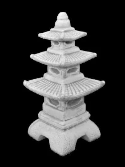 Concrete Asian Pagoda Sculpture Handmade Lantern Figurine Outdoor Japanese Decoration Garden Pagoda Gift Idea Yard Oriental Lantern Statue