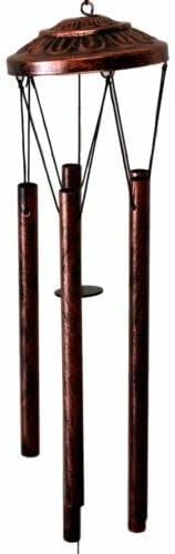 Set Of 1 Green Camouflage Gecko Lizard Copper Metal Wind Chime 40"Long Resonant Outdoor