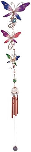 StealStreet SS-G-99302 Wind Chime Copper and Gem Garden Decoration 3 Dragonflies Porch Decor