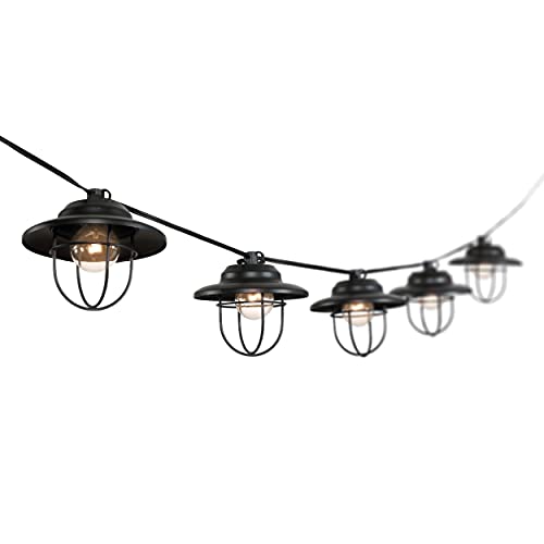 JONATHAN Y 10' Outdoor LED String Lights - Black Metal