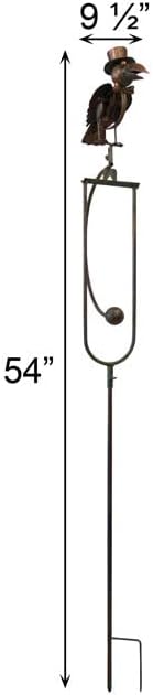 Esschert Design Staked Steel Dapper Bird Rocker, 54" H
