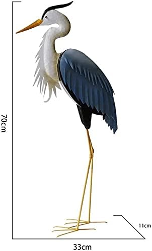 Outdoor Statue Garden Sculpture Egret Statue Courtyard Zoo Craft Product, Patio Garden Decoration, Iron Piece Craft Product (70cm)