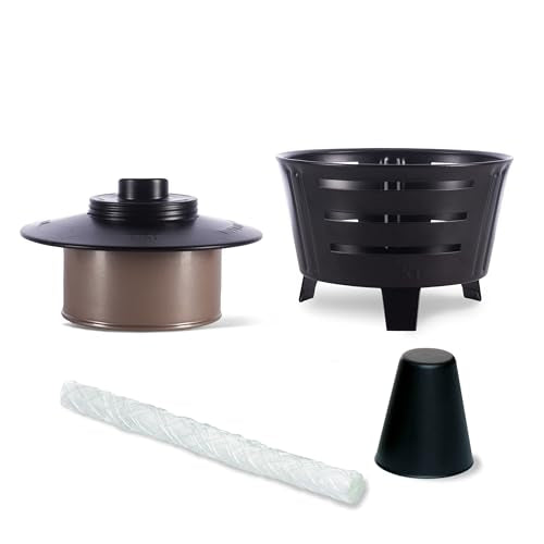 TIKI Mini Fire Pit Tabletop Torch 2-Pack - Black Metal with Wick