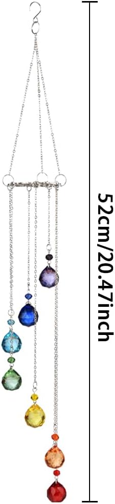 Rainbow Suncatcher Crystal Sun Catcher Colorful Prisms Wind Chime Garden Suncatchers for Windows Hanging Crystals Sun Catchers Wind Chimes for Outside Stained Glass Window Hanging Decor Windchimes