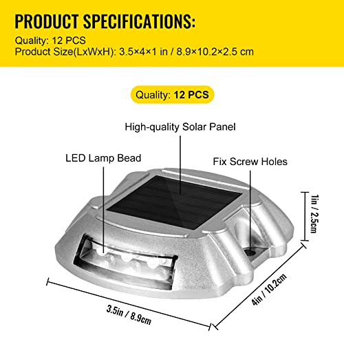 Solar Driveway Lights 12-Pack - White LED Deck Path Lights