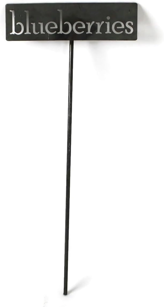 Classic Metal Garden Markers 19 Inches Tall (blueberries, Raw, Unfinished Steel (will rust with time))