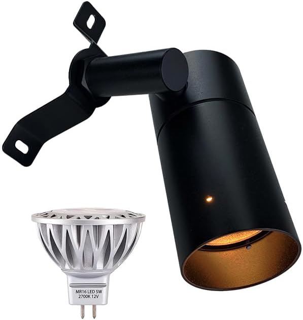 Arrownine Landscape Lighting Down Lights,Moon Light Low Voltage Outdoor Wall Tree Mount Lighting Replaceable MR16 LED Bulb Included Black Finish with Bulb
