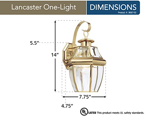 Lancaster Outdoor Wall Lantern - Polished Brass