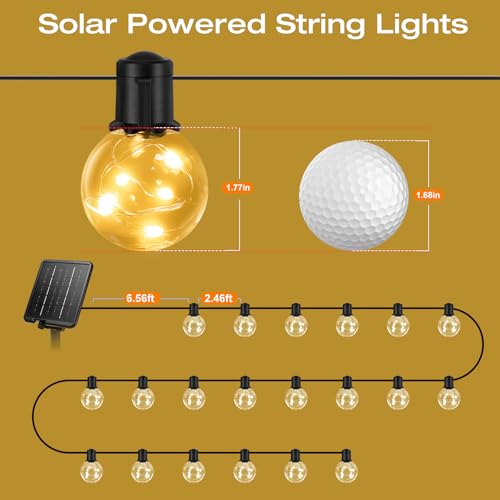 Solar String Lights 50ft 20 LED Waterproof