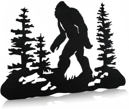 Demissle Big Foot Sasquatch Gift Bigfoot Wall Art Decor for Men Women 16 x 11 Inch Funny Birthday Sasquatch Gift Metal Yard Sign for Dad Husband Garage Garden Forest Outdoor Indoor(Black)