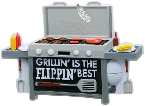 BBQ Ornament, 2026 Christmas Ornaments - Grill, Grilling or Smoker Gift - Easy to Personalize at Home - Comes in a Gift Box so It's Ready for Giving
