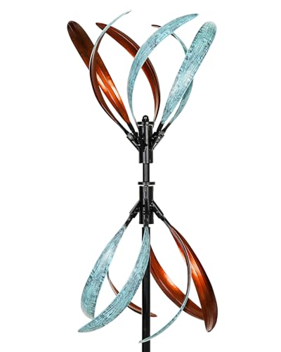 Wind Spinners Outdoor – Metal Large Wind Spinner with Stake for Yard and Garden, Garden Wind Sculptures & Spinners, Ideal Gift for Family (13'' W x 70.5'' H)