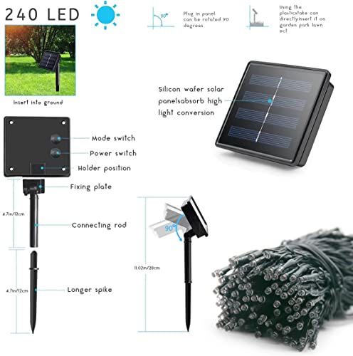 Solar String Lights Outdoor 2 Pack - 480 LED, 170Ft, Multicolor