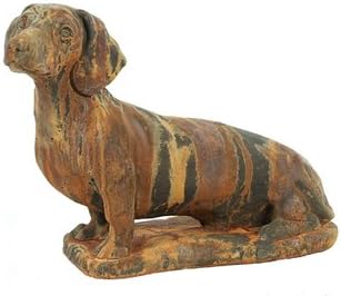 Large Dachshund Concrete Memorial Garden Statue- 14" Tall- Rust Color
