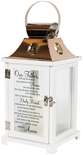Our Father Memorial Copper Lantern - 6 Hour Timer