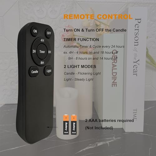 Flameless LED Pillar Candles - 2 Pack, 2"x4" with Remote