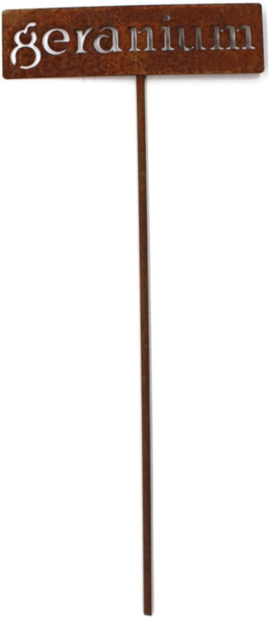 Classic Metal Garden Markers 19 Inches Tall (geranium, Naturally Rusted)