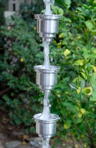 Nutshell Stores Naoki Cups Rain Chain - Aluminum - 10 Feet