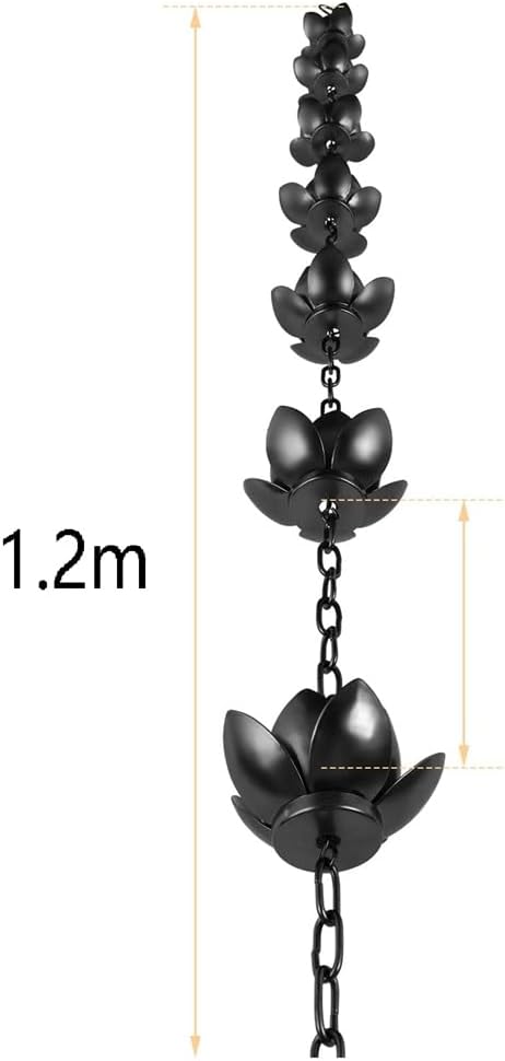 Rain Chain Set, 4ft Copper Plated Rain Chain for Gutters with Adapter, Rain Chain Cups to Replace Gutter Downspout