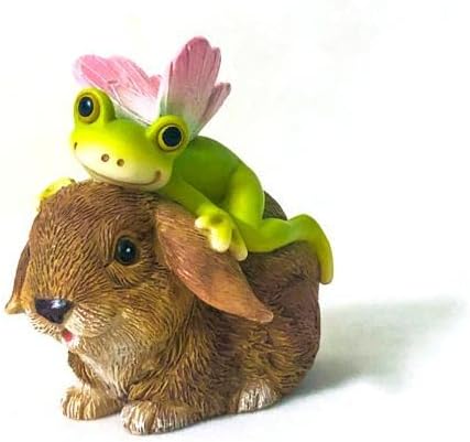 Garden Decor Frog Outdoor Statue Figurines Funny Cute Animal Sculptures Porch Outside Decorations for Yard Lawn Patio Ornaments (F)