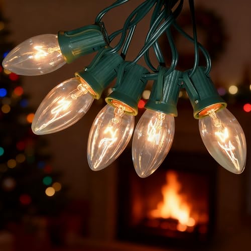 25Ft C9 Clear Christmas String Lights - Outdoor