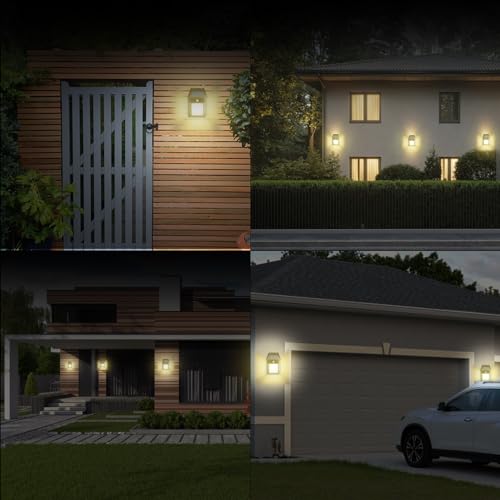 Solar Wall Lights - Motion Activated, Waterproof, 3 Modes, 2 Pack
