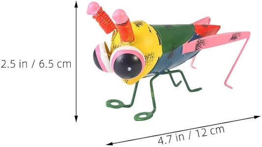 BESTonZON 3pcs Outdoor Locust Decor: Metal Insect Statues for Garden Ornaments - Colorful Iron Art Locust Figurines - Bookshelf and Cabinet Sculptures