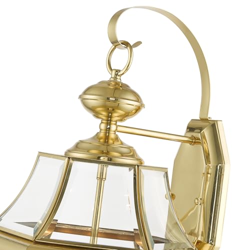 Livex Monterey 3-Light Wall Lantern - Polished Brass