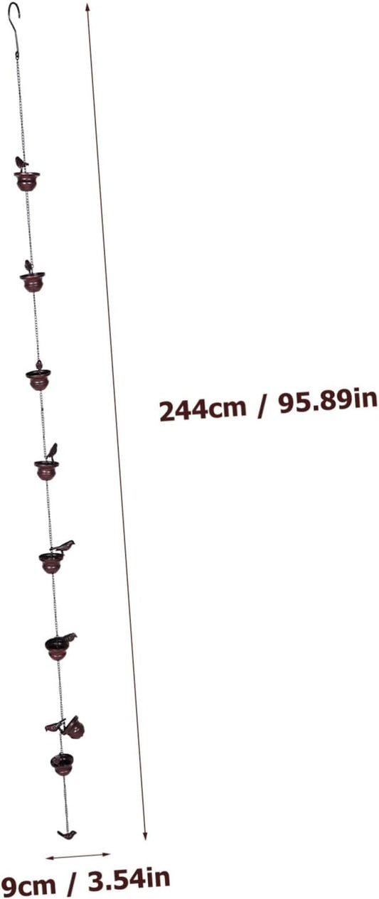 Decorative Metal Rain Chain for Gutters Drainage Elegant Cups Outdoor Garden Decor Resistant Design for Rainwater Diverter