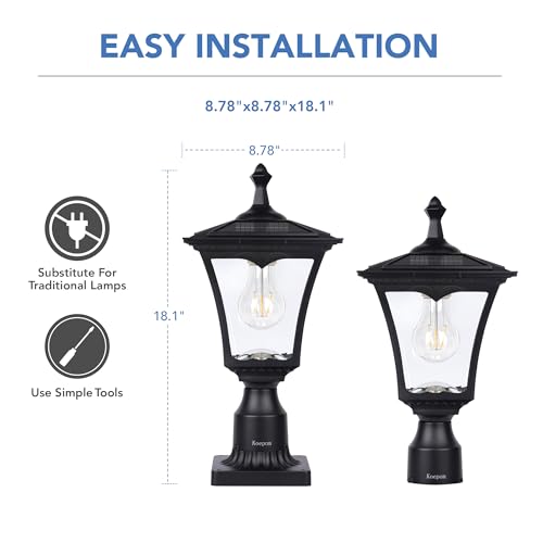 Solar Post Light - Aluminum LED, Matte Black