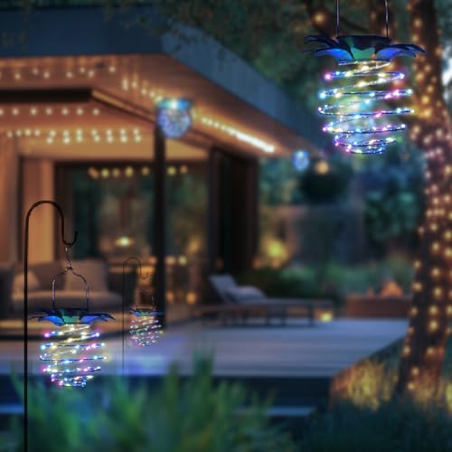 Solar Pineapple Lantern - 4 Pack, Waterproof, 60 LED, Multicolor