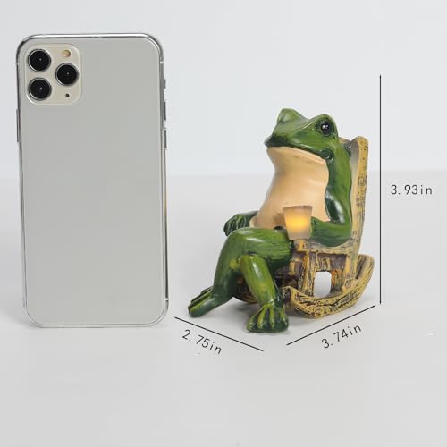Miniature Frog Garden Statue Solar Light - 3.74"x2.75"x3.93"