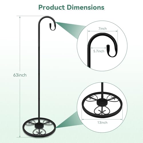 63" Adjustable Shepherd's Hook - Indoor/Outdoor Hanging Stand