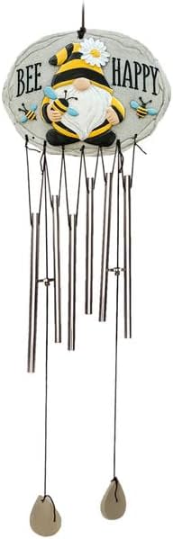 Spoontiques Bee Gnome Wind Chime - Outdoor Garden Décor - Decorative Chimes for Yard, Garden, Backyard and Patio Decoration