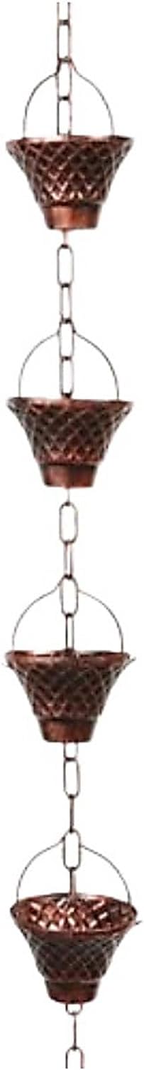 Antique Bronze Meshes Rain Chain Decorative Hanging Gutter for Artistic Garden Drainage and Decoration Rusts