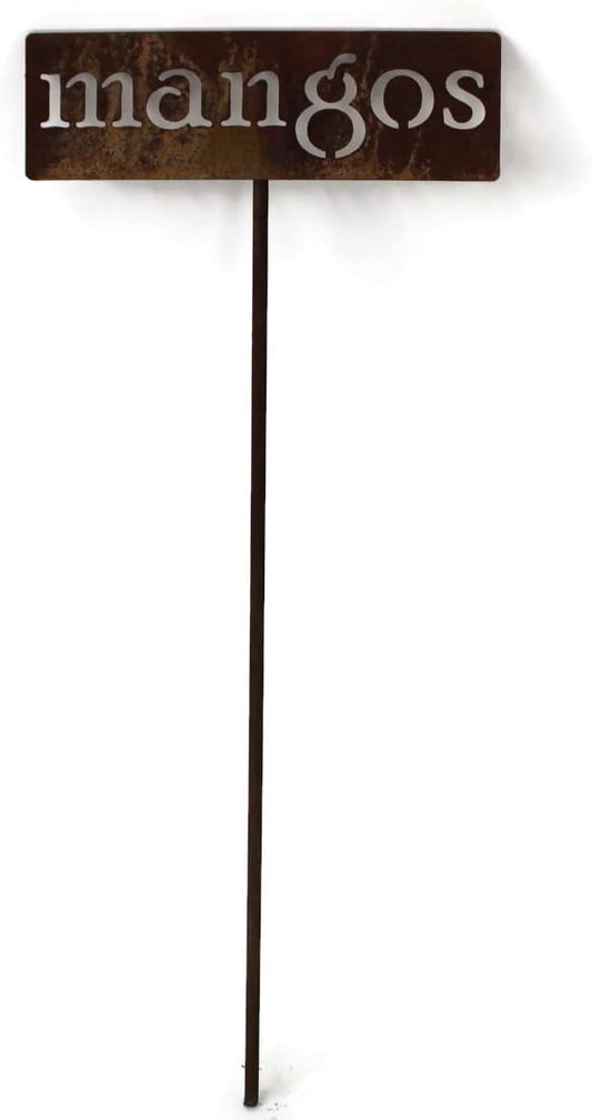 Classic Metal Garden Markers 19 Inches Tall (mangos, Naturally Rusted)