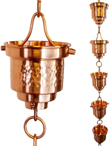 Nutshell Stores Naoki Cups Rain Chain - Copper - 13 Feet