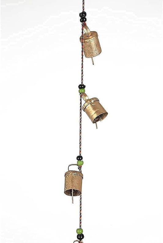 Generic Rustic Vintage Bell Hanging String for Home Decor Wall Door Window Decoration, Garden and Outdoor- 10 Handmade Cowbells Gifting