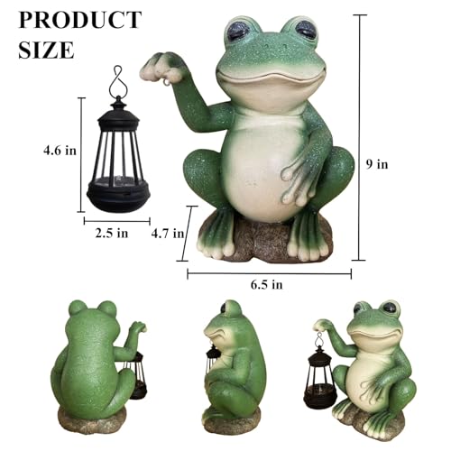 Solar Garden Frog Statue with Lantern - Outdoor Decor