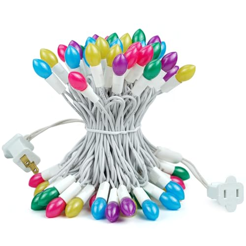 Easter Lights String 50 LED Multi Color - White Wire