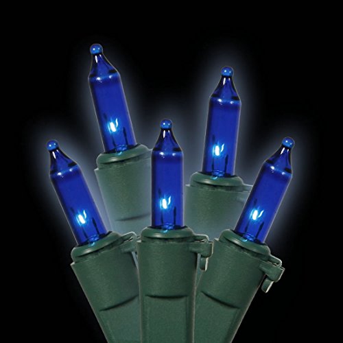 Vickerman 100 Blue Mini Lights on Green Wire - 33'
