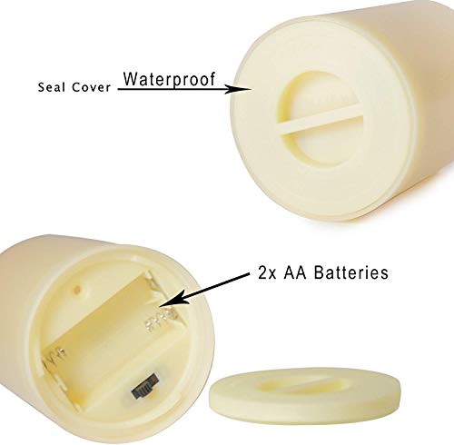 2 Pack 3"x4" Waterproof LED Pillar Candles with Timer - Flameless