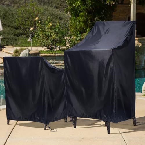 Outdoor Patio Stackable Chair Covers Waterproof 1PC, Black
