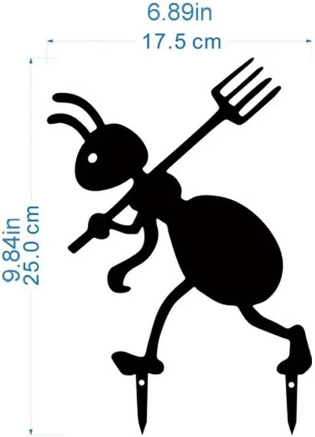 Metal Ants Art Outdoor Gardening Ornaments Yard Metal Art Backyard Lawn Stakes Decor Ants Garden Iron Crafts (B)